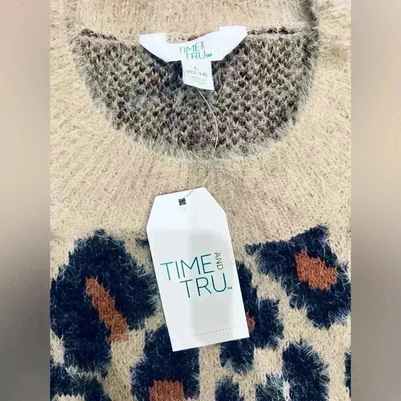 Time AndTtru cheetah print  super soft sweater size XL - Picture 2 of 5